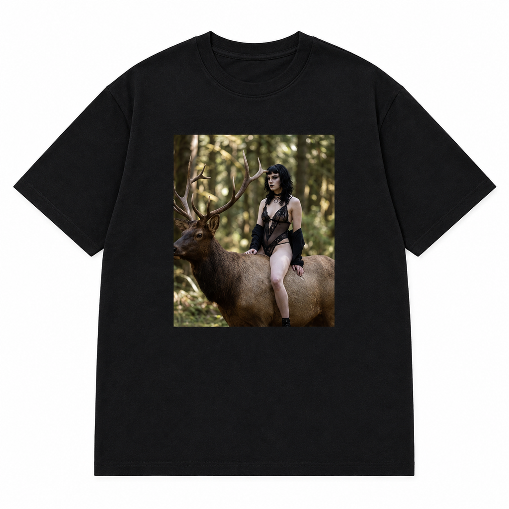 Gothic Girl Bull Elk Rider