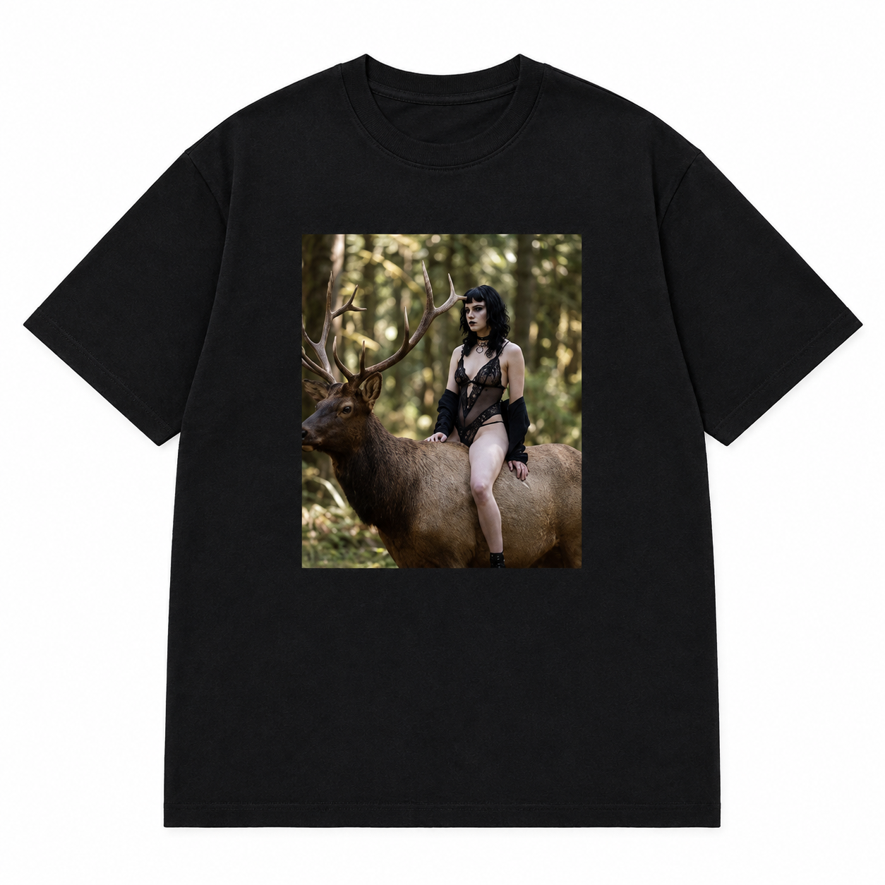 Gothic Girl Bull Elk Rider