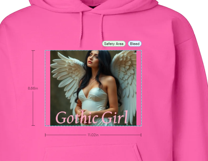 Gothic Girl Pink Hoodie