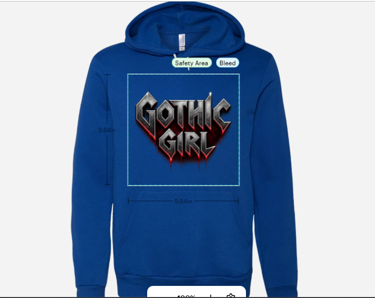 Gothic Girl True Royal Hoodie