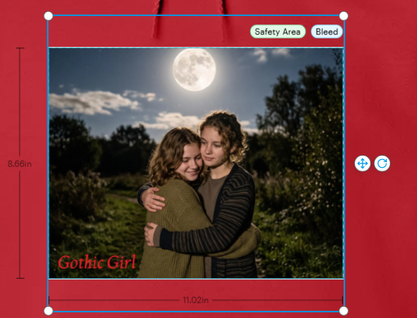 Girls Hugging Full Moon