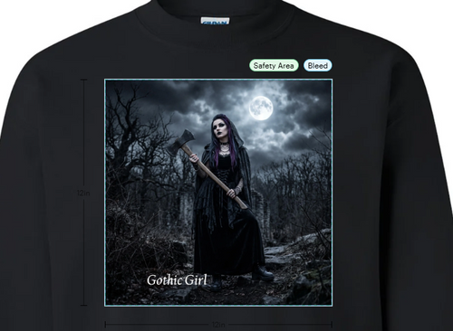 Gothic Girl Axe Full Moon