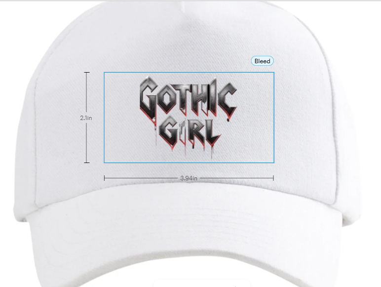 Gothic Girl Logo Hat White Adjustable