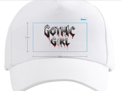 Gothic Girl Logo Hat White Adjustable