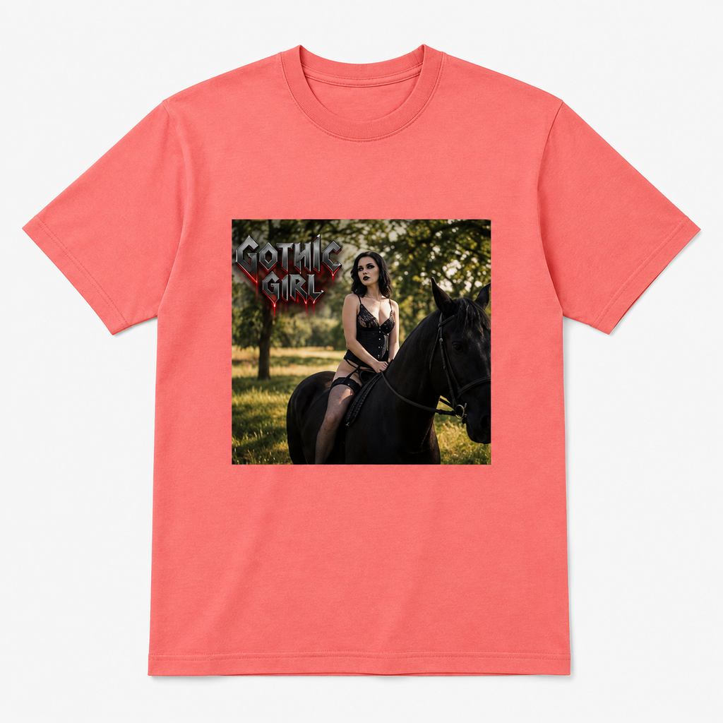 Coral Silk Horse Gothic Girl