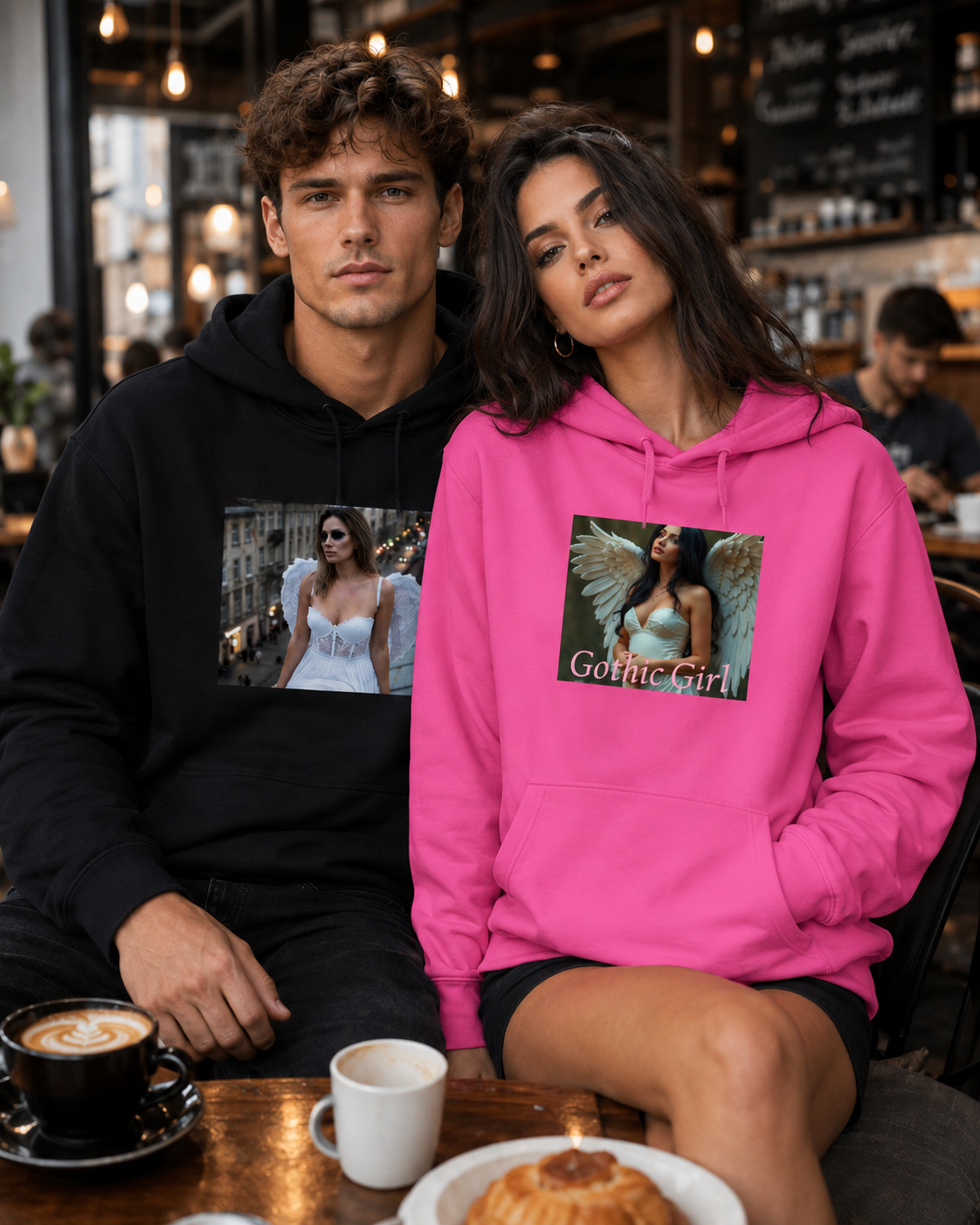 Gothic Girl Pink Hoodie